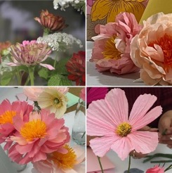 composition fleurs-en-papier